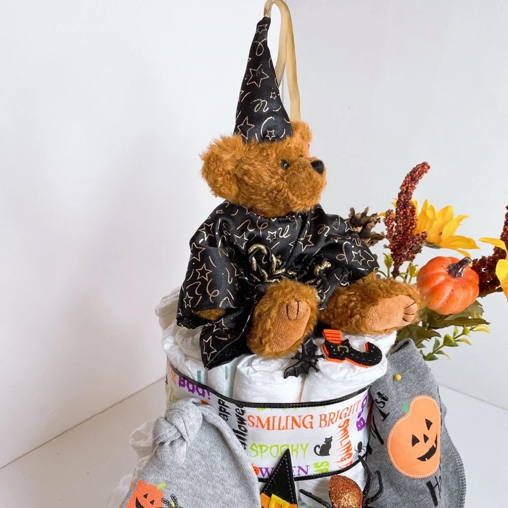 Halloween Diaper Cake, Baby Shower Gift